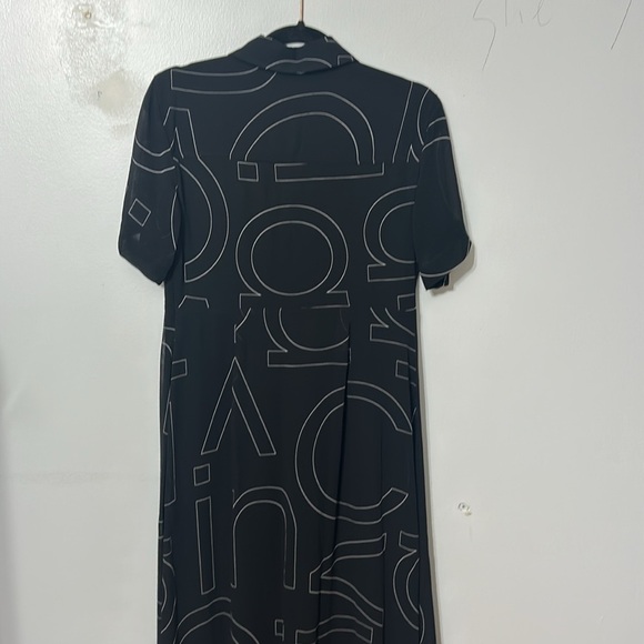 Calvin Klein Illusion Monogram Maxi Shirt Dress Size 4 - Picture 7 of 7